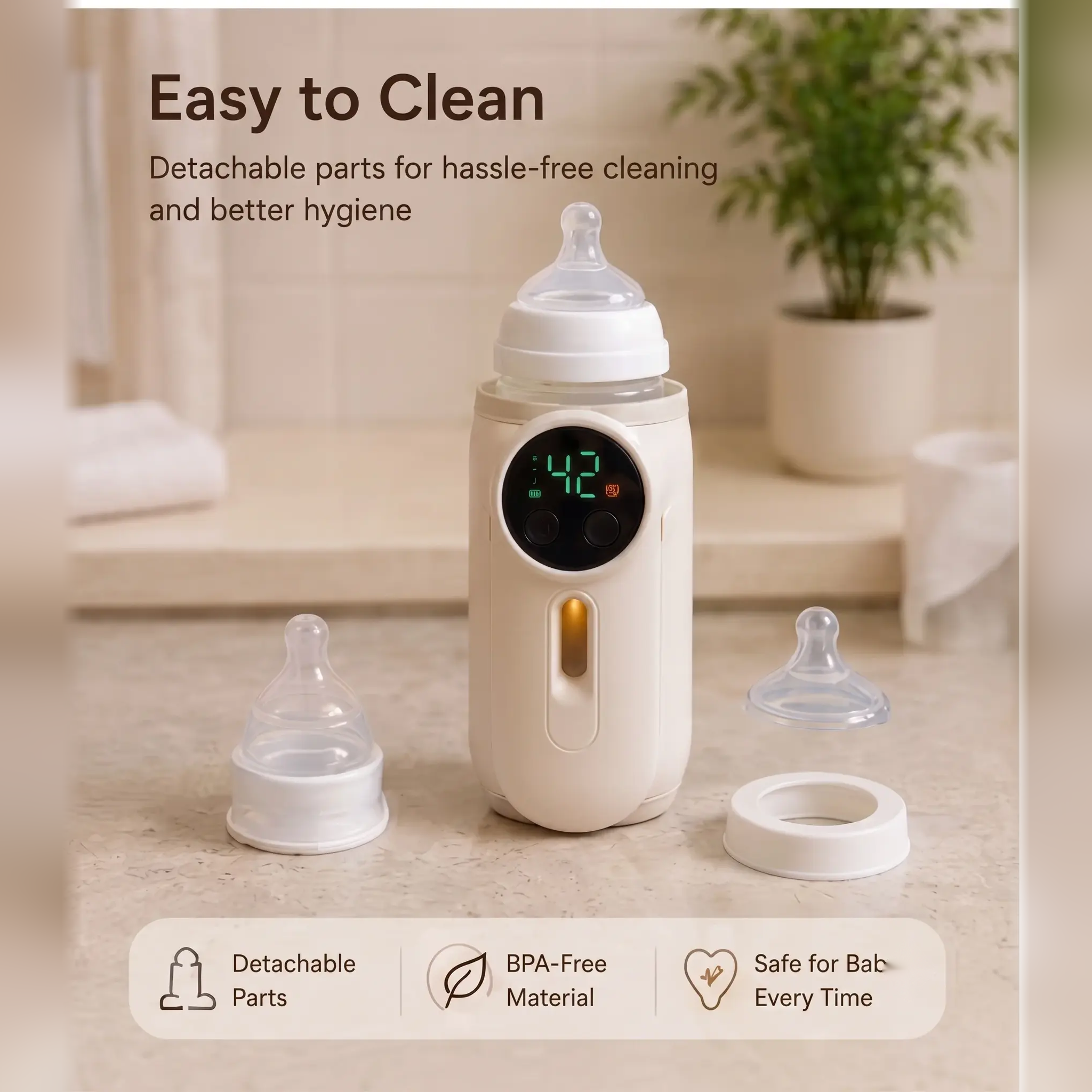 Smart Baby Bottle Warmer – Fast, Even Heating
