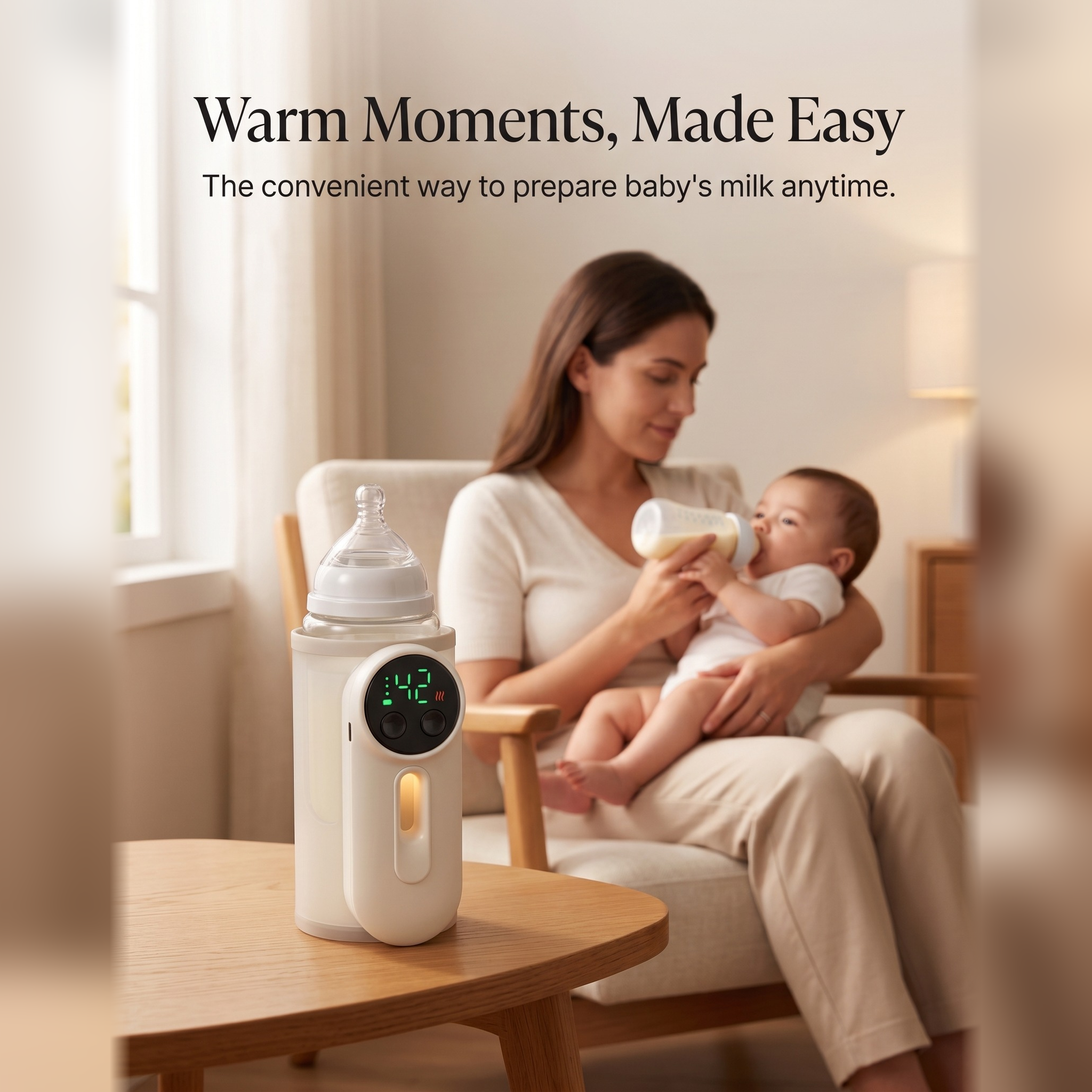 Smart Baby Bottle Warmer – Fast, Even Heating